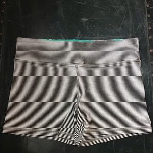 AE Black and White Striped Shorts
